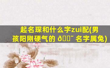 起名琛和什么字zui
配(男孩阳刚硬气的 🐯 名字属兔)
